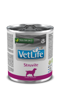 Farmina Vet Life Struvite – полнорационный диетический влажный корм для собак для лечения и профилактики рецидивов струвитного уролитиаза. Растворение и подавление образования струвитных уролитов. 