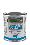 Farmina Vet Life Hypoallergenic Duck & Potato – для собак, страдающих пищевой аллергией. Также рекомендован как вспомогательное средство для улучшения трофических функции кожи и ее производных: глаз, ушей, параанальных желёз.