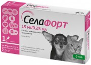Селафорт - Капли для кошек  и собак менее 2.5кг, 15мг/0.25мл. (Словения)