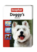 Beaphar Doggy's + Biotin 75 табл Витаминизированное лакомство с биотином для собак. Cпособствуeт улучшению вида шерсти