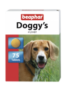 Beaphar Doggy’s + Liver 75 табл. Витаминизированное лакомство со вкусом печени для собак. Может быть использовано как поощрение 