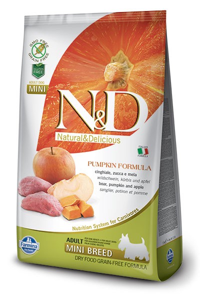 Farmina Беззерновой PUMPKIN BOAR & APPLE Adult Mini dog Беззерновой корм для взрослых собак Мелких и Карликовых пород Кабан с Яблоком и Тыква Farmina Беззерновой PUMPKIN BOAR & APPLE Adult Mini dog Беззерновой корм для взрослых собак Мелких и Карликовых пород Кабан с Яблоком и Тыква