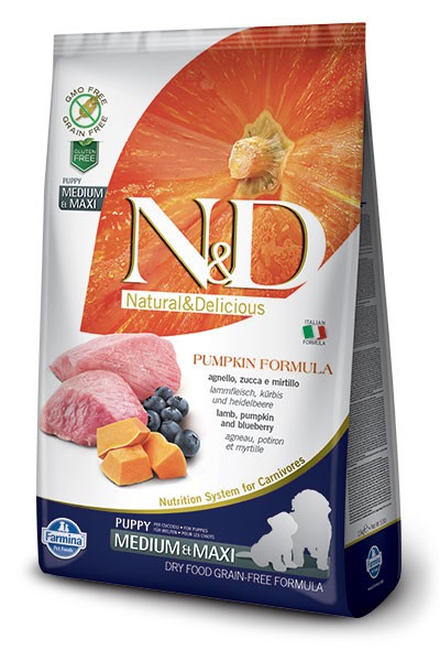 Farmina PUMPKIN Беззерновой LAMB & BLUEBERRY PUPPY Medium & Maxi dog Беззерновой корм для ЩЕНКОВ ВСЕХ ПОРОД Ягненок с Черникой и Тыква Farmina PUMPKIN Беззерновой LAMB & BLUEBERRY PUPPY Medium & Maxi dog Беззерновой корм для ЩЕНКОВ ВСЕХ ПОРОД Ягненок с Черникой и Тыква