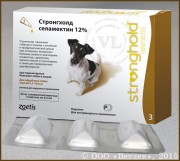 Стронгхолд 12%, для собак массой от 5,1 до 10 кг, уп. 3 пипетки по 0,5 мл