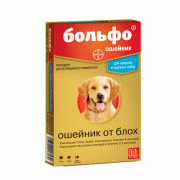 Bayer Bolfo Ошейник *БОЛЬФО* для средних и крупных собак, 65 см. Эктопаразитарные средства на основе пропоксура для уничтожения вшей, блох, власоедов и иксодовых клещей на собаках и кошках. Защита от блох на 4-5 мес, от иксодовых клещей - 2.5 мес. 