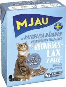  MJAU PATE WITH RAINBOW TROUT, TRC 380GR / MJAU МЯСНОЙ ПАШТЕТ С РАДУЖНОЙ ФОРЕЛЬЮ В УПАКОВКЕ TETRA RECART, 380 ГР ШВЕЦИЯ