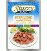STUZZY CAT консервы для СТЕРИЛ./КАСТРИР. кошек и котов с Индейкой 100гр (ПАУЧ) Италия