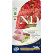Farmina Беззерновой N&D Cat Quinoa Weight Management Lamb  Ягненок, киноа, брокколи и спаржа. Контроль Веса. Полнорационный сухой корм для взрослых кошек 92% мяса