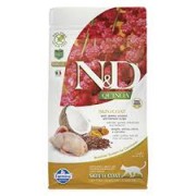 Farmina Беззерновой N&D Cat Quinoa Skin&coat Quail  Перепелка, киноа, кокос и куркума. Здоровье кожи и шерсти. Полнорационный сухой корм для взрослых кошек.