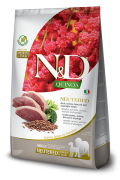 Farmina Беззерновой N&D QUINOA DOG DUCK BROCCOLI & ASPARAGUS NEUTERED ADULT MEDIUM & MAXI  Гипоаллергенный корм для взрослых СТЕРИЛИЗОВАННЫХ И КАСТРИРОВАННЫХ собак средних и крупных пород Утка, Брокколи и Спаржа