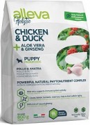 ALLEVA HOLISTIC PUPPY/JUNIOR CHICKEN & DUCK MEDIUM Беззерновой полнорационный корм для щенков и юниоров средних пород. Курица, утка, алоэ вера и женьшень (Италия)