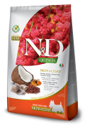 Farmina Беззерновой N&D Dog Quinoa Skin&coat Herring MINI СЕЛЬДЬ, киноа, кокос и куркума. Здоровье кожи и шерсти. Полнорационный сухой корм для взрослых собак МИНИ пород