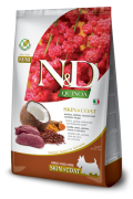 Farmina Беззерновой N&D Dog Quinoa Skin&coat Venison MINI ОЛЕНИНА, киноа, кокос и куркума. Здоровье кожи и шерсти. Полнорационный сухой корм для взрослых собак МИНИ пород
